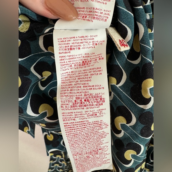 Marni Silk Midi Length Dress size IT 40 US 4 Small Blue Green Printed - Picture 11 of 16